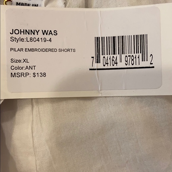 Johnny Was Pilar Embroidered Linen Shorts Sz XL - Picture 6 of 6